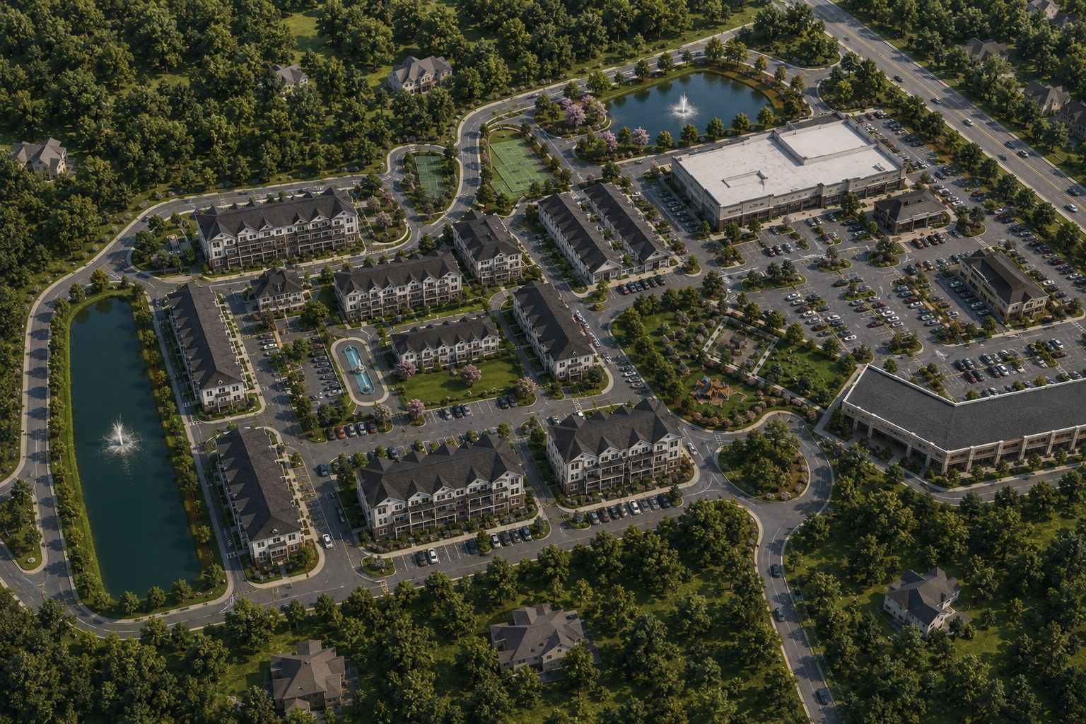 Aerial view of The Woods at Toms River