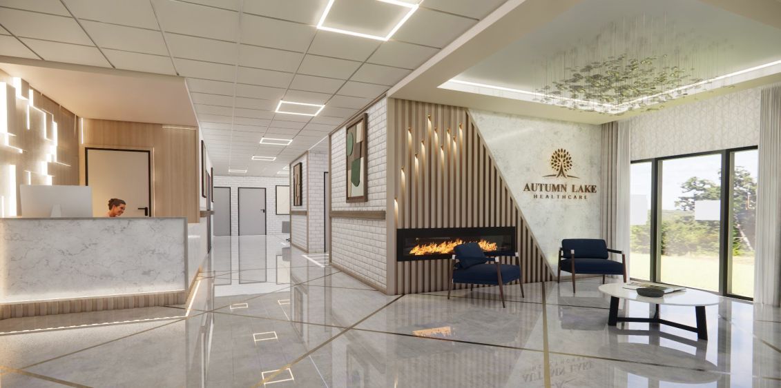 Healthcare facility reception lobby